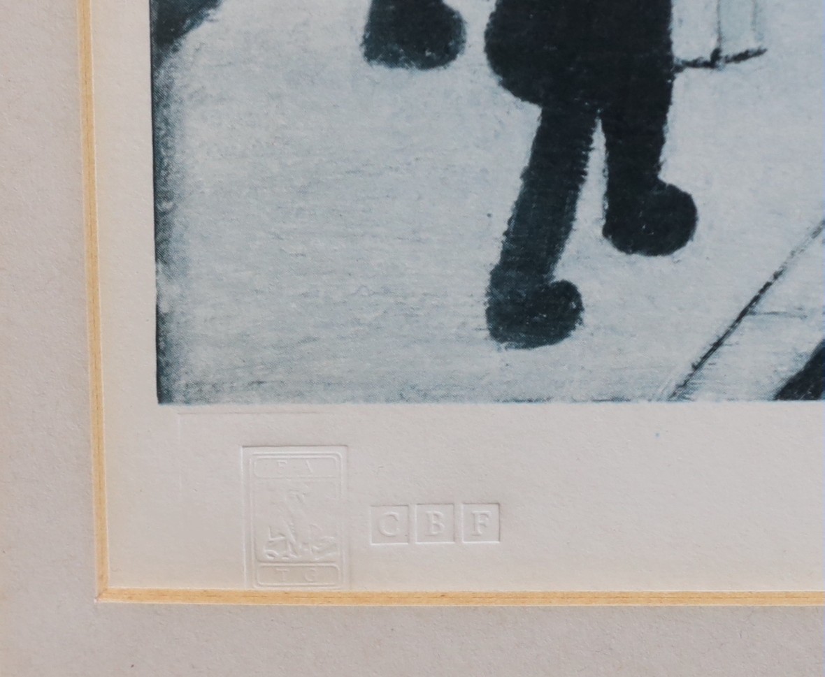 Lawrence Stephen Lowry R.A.(1887-1976), Level Crossing, Burton on Trent, Lithograph, 43.5 x 58cm.